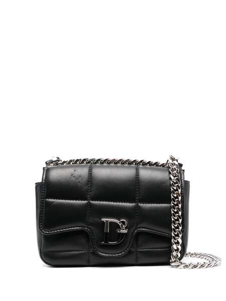  Dsquared2 Logo-plaque Quilted Crossbody Bag - Black 