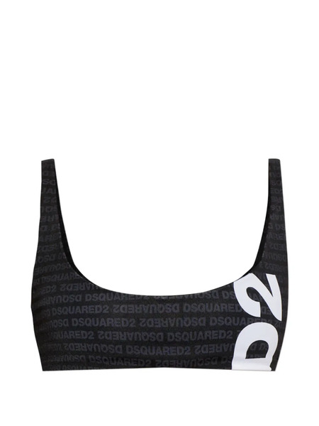  Dsquared2 Logo-print Bikini Top - Black 