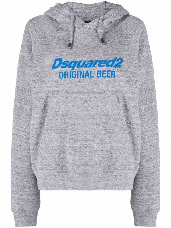  Dsquared2 Logo-print Cotton Hoodie - Grey 