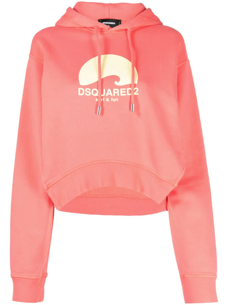  Dsquared2 Logo-print Cotton Hoodie - Pink 