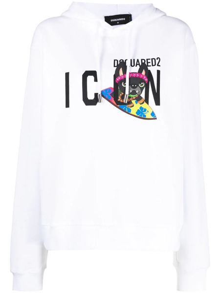  Dsquared2 Logo-print Drawstring Hoodie - White 