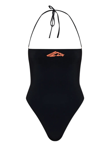  Dsquared2 Logo-print Halterneck Swimsuit - Black 