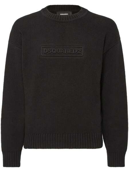  Dsquared2 Logo-print Knitted Jumper - Black 