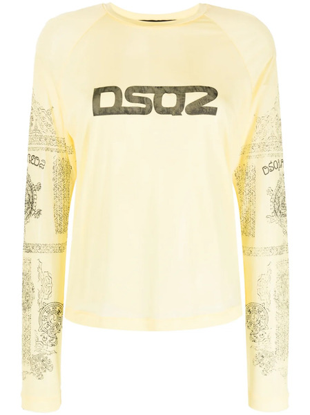  Dsquared2 Logo-print Long-sleeve Top - Yellow 