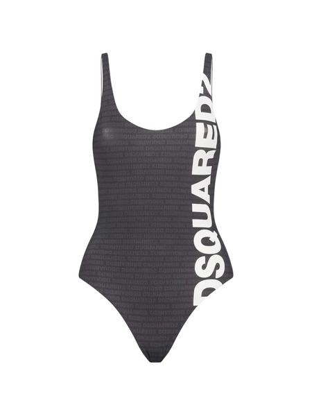  Dsquared2 Logo-print One-piece Swimsuit - Grey 