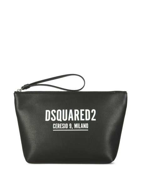  Dsquared2 Logo Zip Clutch Bag - Black 