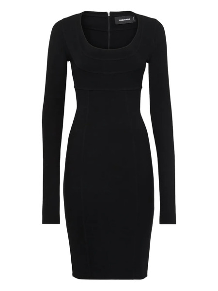  Dsquared2 Long-sleeve Midi Dress - Black 