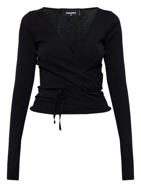  Dsquared2 Lurex Wrapped Top - Black 
