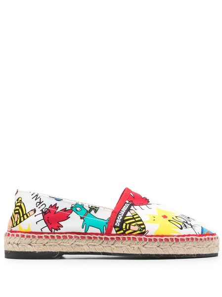  Dsquared2 Maple-leaf Logo-print Espadrilles - White 