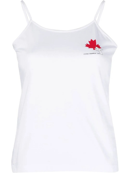  Dsquared2 Maple Leaf Logo-print Vest Top - White 