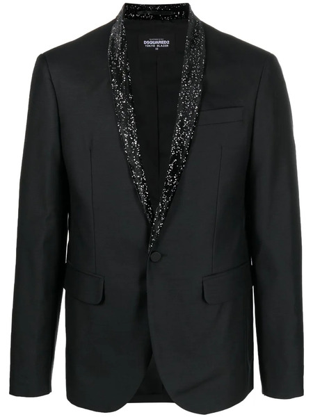  Dsquared2 Metallic-detail Single-breasted Blazer - Black 