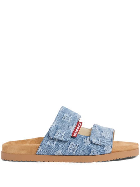  Dsquared2 Monogram-pattern Strap Sandals - Blue 
