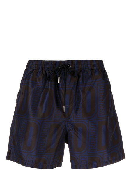  Dsquared2 Monogram Print Swim Shorts - Blue 