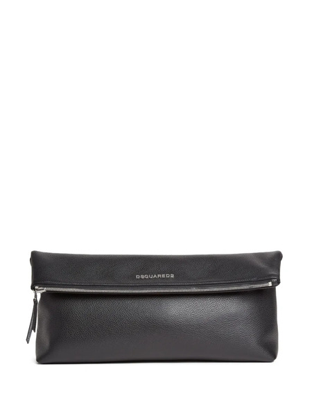 Dsquared2 Neoclassic Pebbled Leather Messenger Bag - Black 