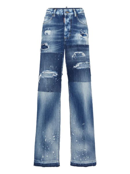  Dsquared2 Patchwork-embellished Jeans - Blue 