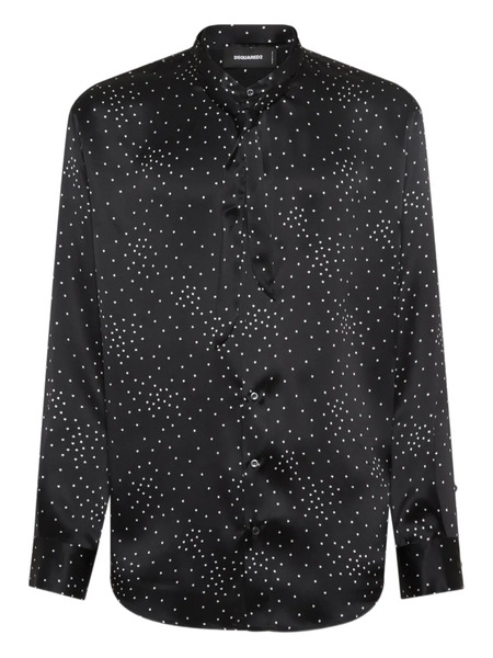  Dsquared2 Polka Dot-print Satin Shirt - Black 