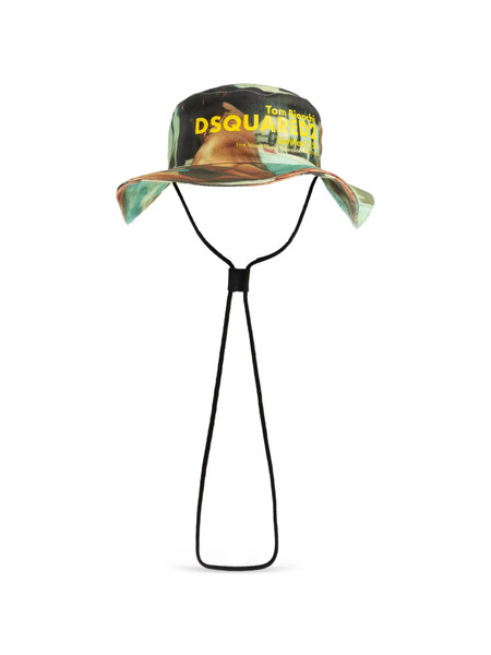 Dsquared2 Printed Drawstring Hat - Green 