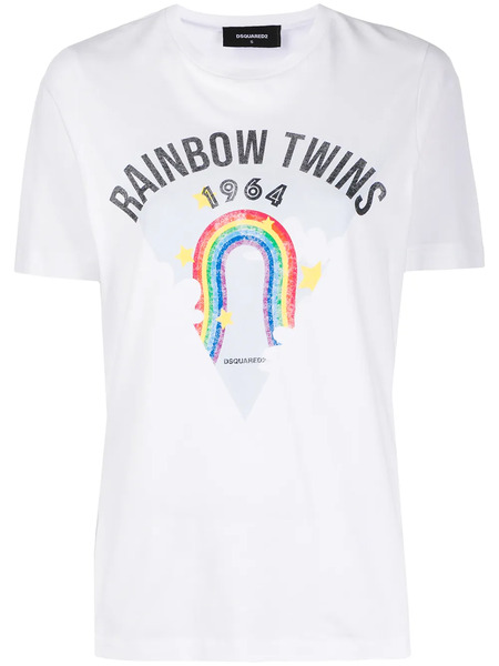  Dsquared2 Rainbow Print T-shirt - White 