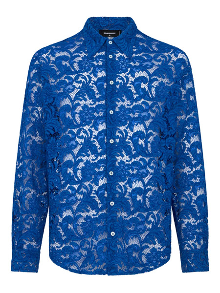  Dsquared2 Rebrodé-lace Long-sleeve Shirt - Blue 