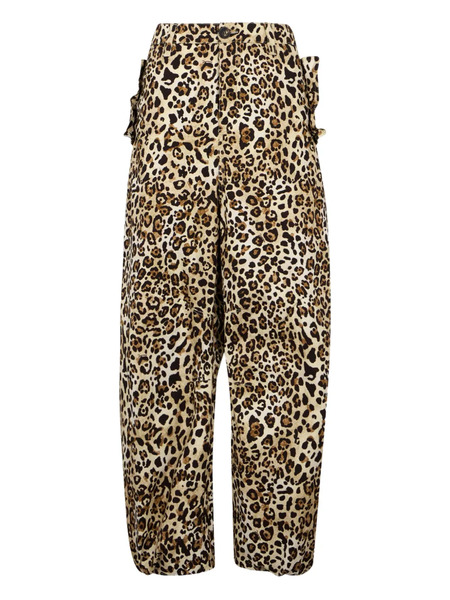  Dsquared2 Ruffled Animal-pattern Trousers - Neutrals 