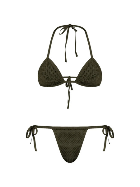  Dsquared2 Self-tie Crochet Two-piece Bikini - Green 