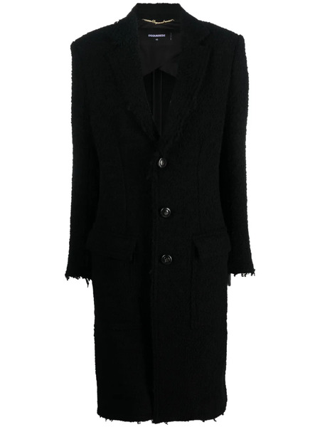  Dsquared2 Single-breasted Bouclé Coat - Black 