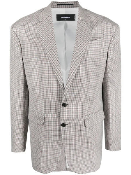  Dsquared2 Single-breasted Checked Jacket - Blue 