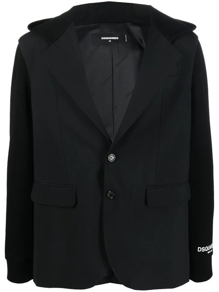  Dsquared2 Single-breasted Hooded Blazer - Black 