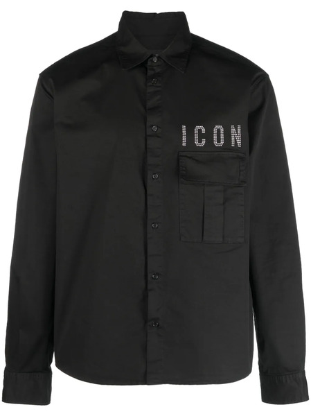  Dsquared2 Slogan-embellished Long-sleeve Shirt - Black 