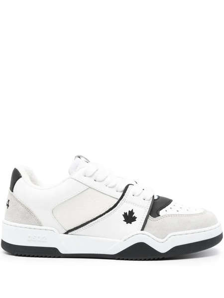  Dsquared2 Spiker Leather Sneakers - Neutrals 