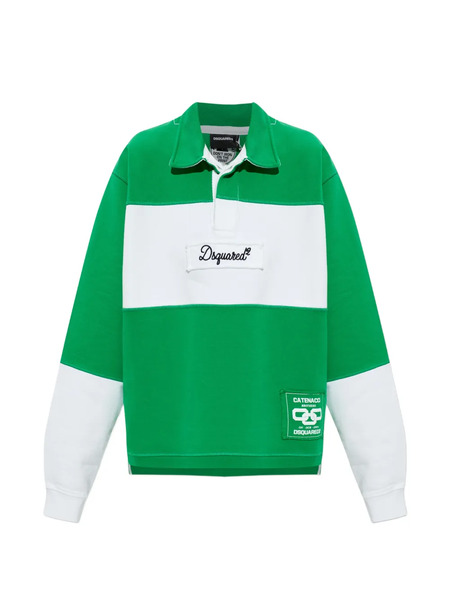  Dsquared2 Stripe Collared Sweater - Green 