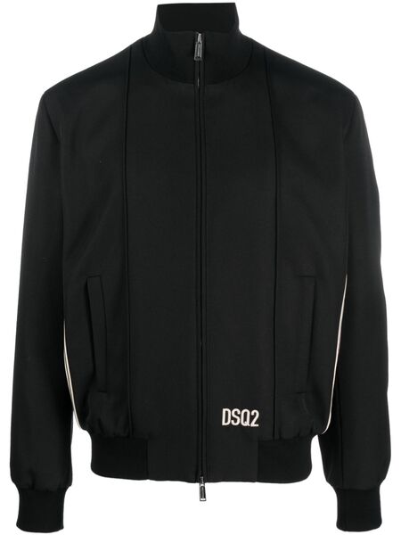  Dsquared2 Stripe-trim Bomber Jacket - Black 