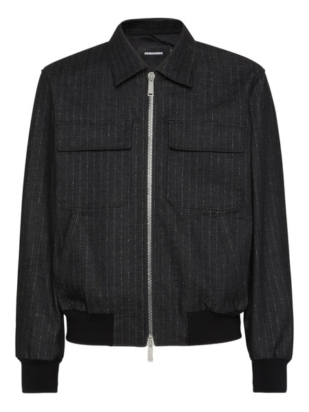  Dsquared2 Striped Bomber Jacket - Black 