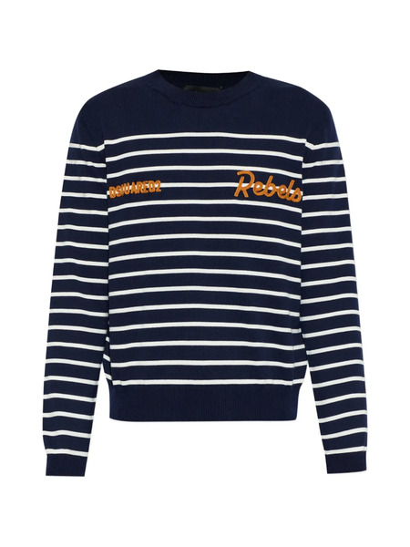  Dsquared2 Striped Crew-neck Sweater - Blue 