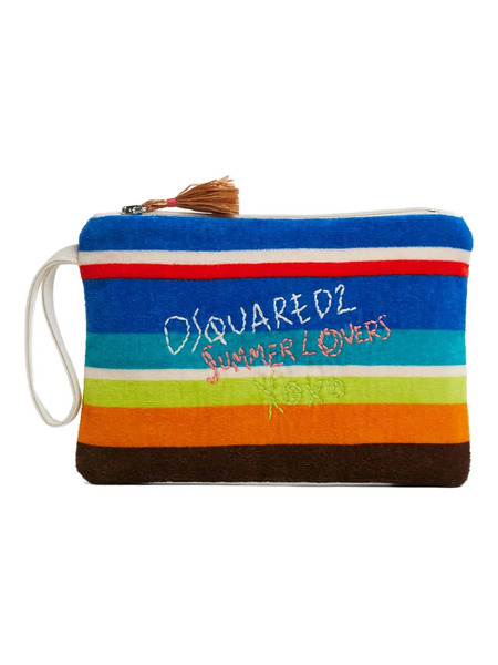  Dsquared2 Summer Lovers Striped Clutch Bag - Blue 