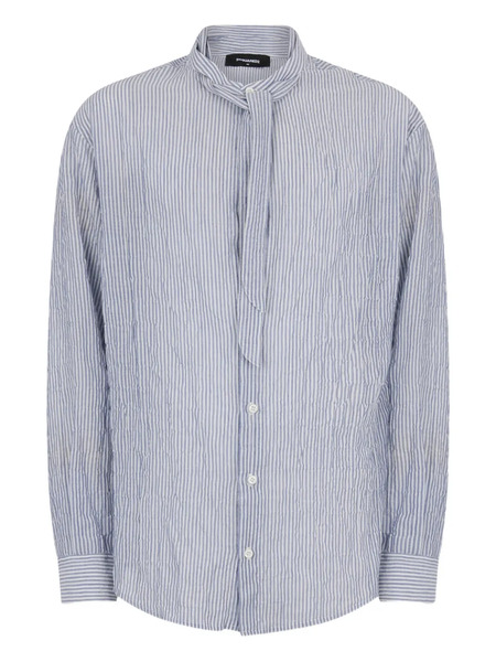  Dsquared2 Tie Dropped Shoulder Linen Shirt - Blue 