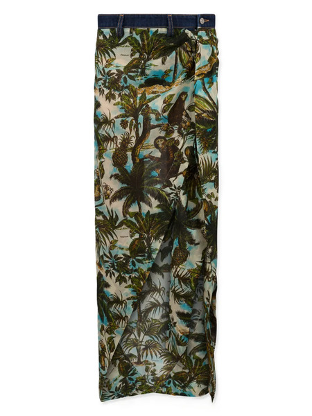  Dsquared2 Tropical-print Midi Skirt - Green 