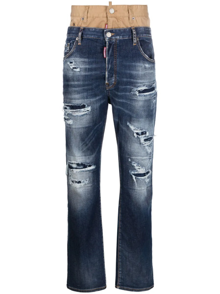  Dsquared2 Twin Pack Layered Loose Jeans - Blue 