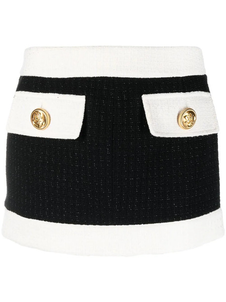  Dsquared2 Two-tone Tweed Miniskirt - Black 