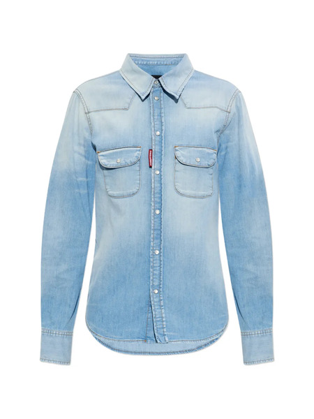  Dsquared2 Western Pocket Cotton Shirt - Blue 
