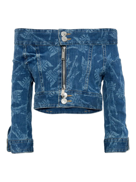  Dsquared2 X Vaquera Off-shoulder Zip-fastening Jacket - Blue 
