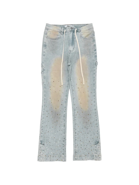  Duaa Favored Rhinestone-embellished Jeans - Blue 
