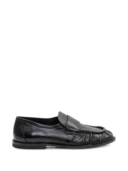  Ducanero Gathered Leather Loafers - Black 