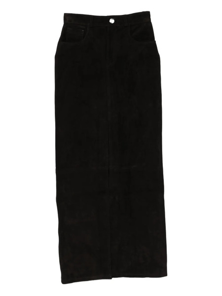  Ducie Chicago Suede Maxi Skirt - Black 