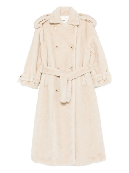  Ducie Thalia Double-breasted Faux Fur Coat - Neutrals 