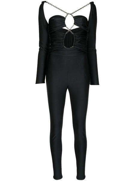  Dundas Ruched Bodice Chain Jumpsuit - Black 