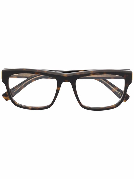  Dunhill Tortoiseshell-effect Square-frame Glasses - Brown 