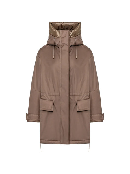  Duno Kaya Reversible Zip-up Coat - Brown 