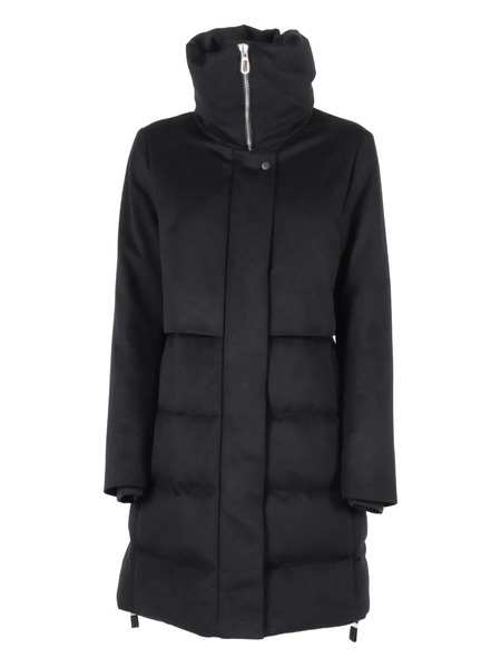  Duno Silveria Funnel-neck Coat - Black 