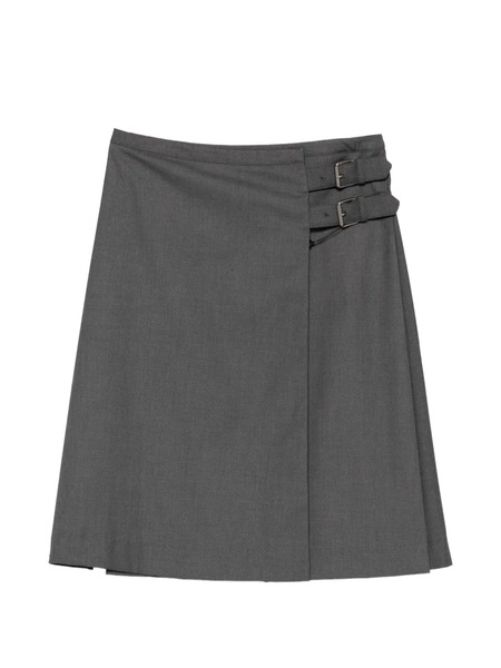  Dunst Buckle A-line Midi Skirt - Grey 